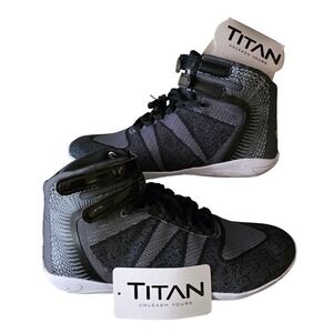 Nfinity Cheer Shoes Womens 14 High Top Black Grey NEW